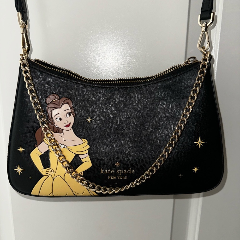 Kate Spade Black and Yellow Shoulder Bag with Disney Theme